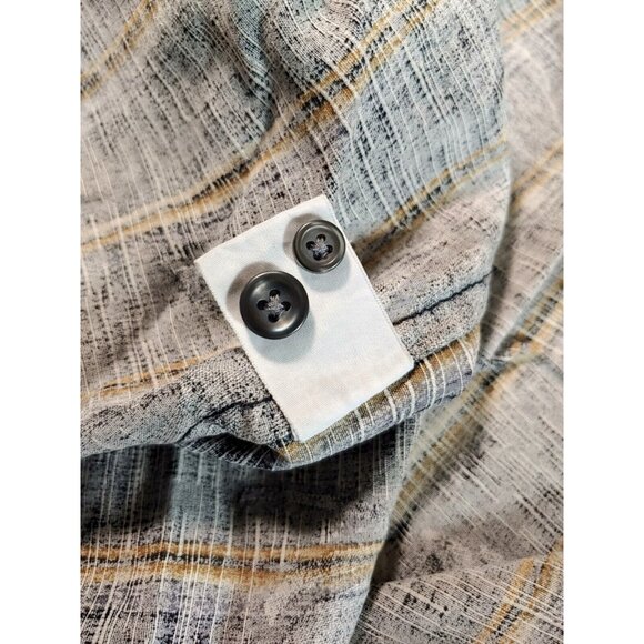 Tommy Bahama Button Up Long Sleeve Shirt - Black/Tan Stipe Silk - Mens Large - Picture 8 of 9